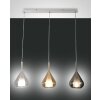 Fabas Luce Lila Hanglamp Amber, Grijs, 3-lichts