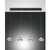 Fabas Luce Arabella Hanglamp LED Zwart, 4-lichts