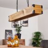 Olomouc Hanglamp Hout licht, Zwart, 4-lichts