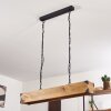 Olomouc Hanglamp Hout licht, Zwart, 4-lichts