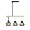 Globo CLASTRA Hanger Hout licht, Zwart, 3-lichts