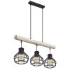 Globo CLASTRA Hanger Hout licht, Zwart, 3-lichts