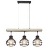 Globo CLASTRA Hanger Hout licht, Zwart, 3-lichts