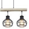 Globo CLASTRA Hanger Hout licht, Zwart, 3-lichts