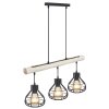 Globo CLASTRA Hanger Hout licht, Zwart, 3-lichts