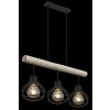 Globo CLASTRA Hanger Hout licht, Zwart, 3-lichts