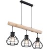 Globo CLASTRA Hanger Hout licht, Zwart, 3-lichts