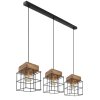 Globo MERRIL Hanger Hout licht, Zwart, 3-lichts