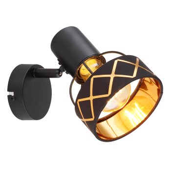 Globo BLANCA Muurlamp Zwart, 1-licht