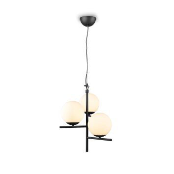 Trio Pure Hanglamp Zwart, 3-lichts