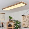 Salmi Plafondpaneel LED houtlook, Zwart, Wit, 1-licht, Afstandsbediening