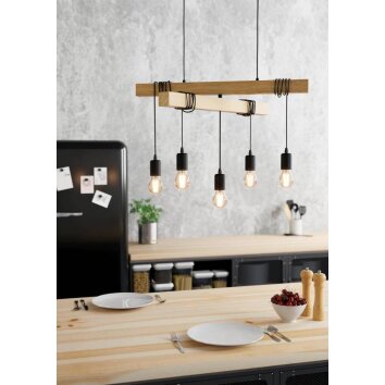 Eglo-Leuchten TOWNSHEND Hanglamp Bruin, Zwart, 5-lichts