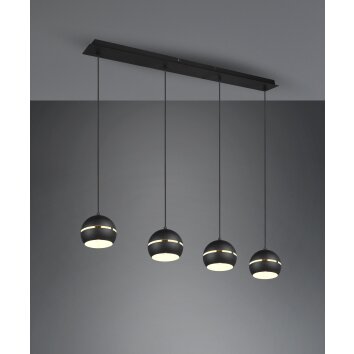 Trio-Leuchten Fletcher Hanglamp Zwart, 4-lichts