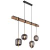 Globo BLACKY Hanger Hout donker, Zwart, 4-lichts