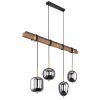 Globo BLACKY Hanger Hout donker, Zwart, 4-lichts