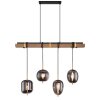 Globo BLACKY Hanger Hout donker, Zwart, 4-lichts