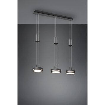 Trio-Leuchten Franklin Hanglamp LED Antraciet, 3-lichts