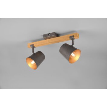 Trio-Leuchten Bell Plafondlamp Donkerbruin, Nikkel mat, 2-lichts