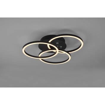 Reality Circle Plafondlamp LED Zwart, 1-licht, Afstandsbediening