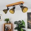 Racolo Plafondlamp Hout donker, 3-lichts