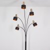 Pretoria Staande lamp Oud messing, Zwart, 5-lichts