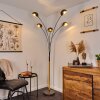 Siamado Staande lamp Hout donker, Nikkel mat, 5-lichts