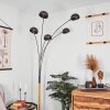 Siamado Staande lamp Hout donker, Nikkel mat, 5-lichts