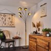 Siamado Staande lamp Hout donker, Nikkel mat, 5-lichts