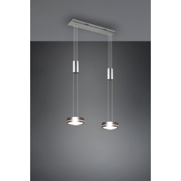 Trio-Leuchten Franklin Hanglamp LED Nikkel mat, 2-lichts