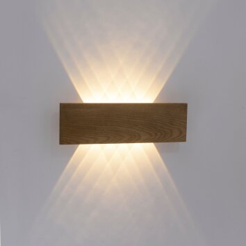 Paul-Neuhaus PALMA Muurlamp Grijs, Hout licht, 10-lichts