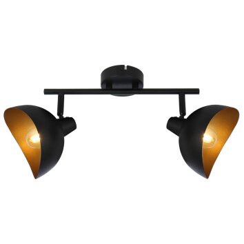 Brilliant Layton Spotbalk plafond Zwart, 2-lichts