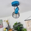 Builako Plafondlamp Blauw, Zwart, 1-licht