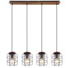 Globo WILLA Hanger Hout donker, Zwart, 4-lichts