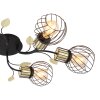 Globo LALLY Plafondlamp Messing, Zwart, 6-lichts