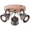 Brilliant-Leuchten Unity Plafondlamp Hout donker, Zwart, 3-lichts