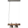 Brilliant-Leuchten Decca Hanglamp Hout donker, Zwart, 2-lichts