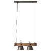 Brilliant-Leuchten Decca Hanglamp Hout donker, Zwart, 2-lichts