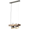 Brilliant-Leuchten Decca Hanglamp Hout donker, Zwart, 2-lichts