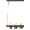 Brilliant-Leuchten Decca Hanglamp Hout donker, Zwart, 3-lichts