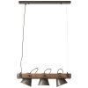 Brilliant-Leuchten Decca Hanglamp Hout donker, Zwart, 3-lichts