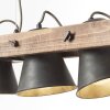 Brilliant-Leuchten Decca Hanglamp Hout donker, Zwart, 3-lichts