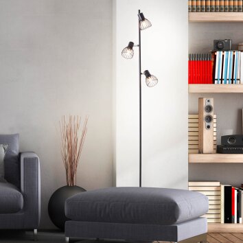 Brilliant-Leuchten Blacky Staande lamp Zwart, 3-lichts