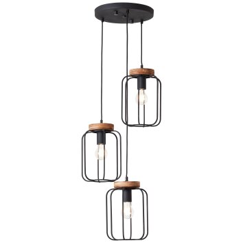 Brilliant-Leuchten Tosh Hanglamp Zwart, 3-lichts