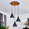 Malabe Hanger Hout donker, Zwart, 3-lichts