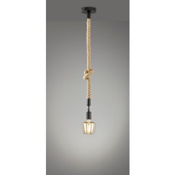 Fischer-Honsel Rope Hanglamp Zwart, 1-licht