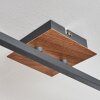 Javel Plafondlamp Bruin, Grijs, houtlook, Zwart, 6-lichts