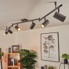 Javel Plafondlamp Bruin, Grijs, houtlook, Zwart, 6-lichts