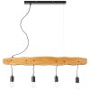 Brilliant-Leuchten Baker Hanglamp Hout licht, Zwart, 4-lichts