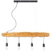 Brilliant-Leuchten Baker Hanglamp Hout licht, Zwart, 4-lichts