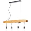 Brilliant-Leuchten Baker Hanglamp Hout licht, Zwart, 4-lichts